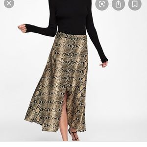 Zara snakeskin midi skirt